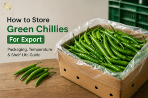how to store green chilli for export