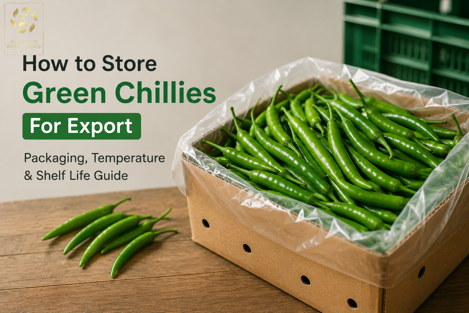 how to store green chilli for export